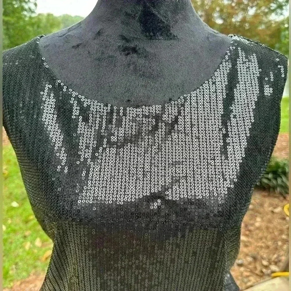The Limited Sexy black mini dress sleeveless sequins S Party Crusie date night - Picture 4 of 11